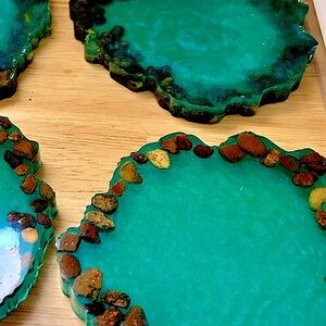 Handcrafted Epoxy Resin Coasters - FOUR piece. Custom always available